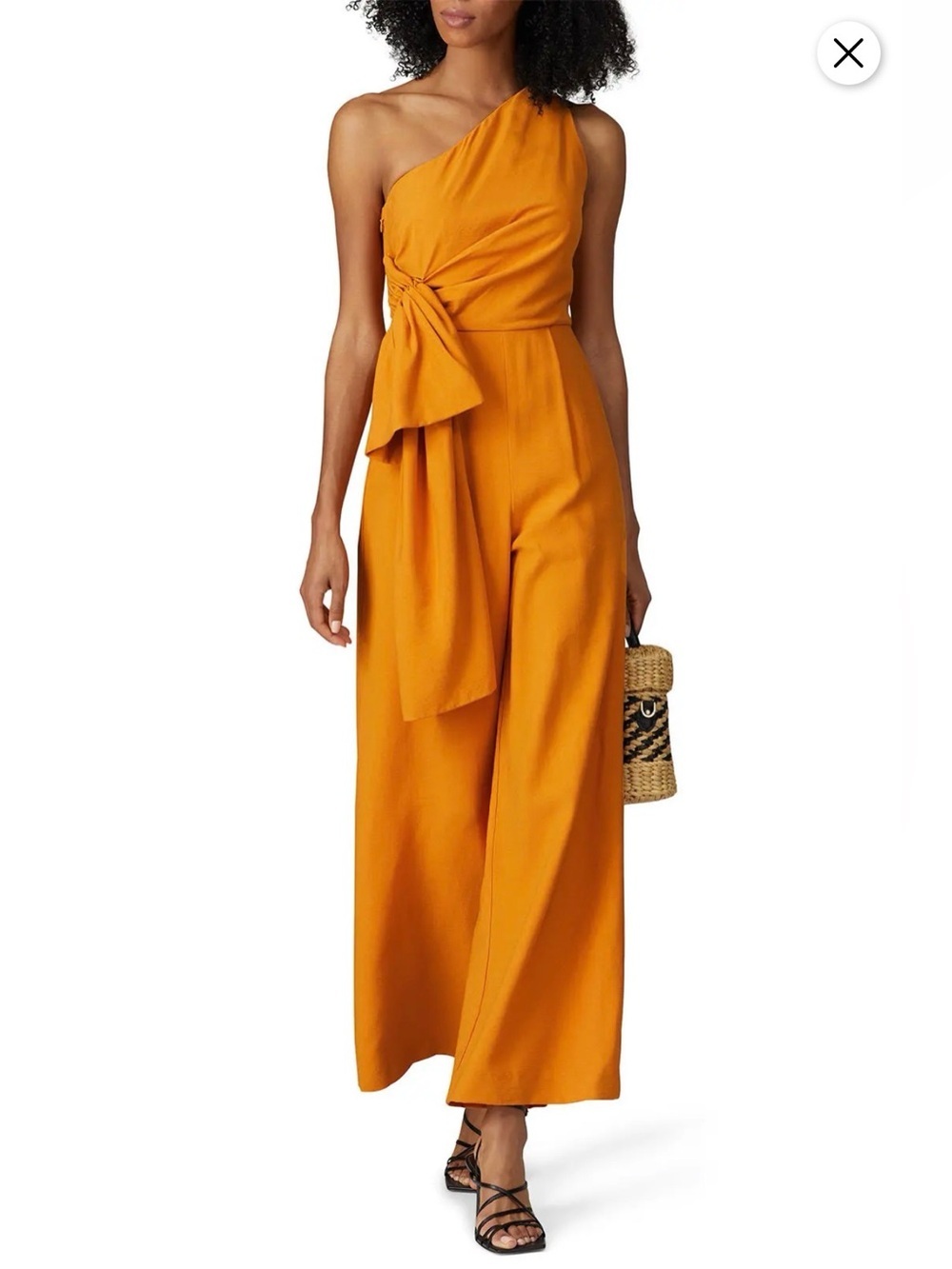 C/MEO Collective One Shoulder Wide Leg Jumpsuit Gold Size 4